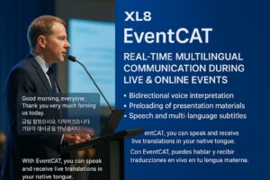 XL8 potenzia EventCAT: traduzione e sottotitoli in tempo reale per eventi multilingue