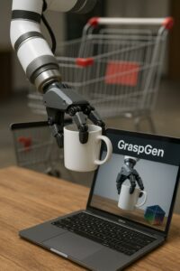 Presa robotica con il framework GraspGen di NVIDIA