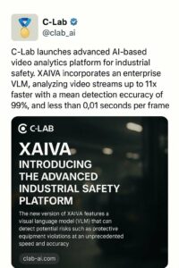 C-Lab lancia XAIV, analisi video AI per la sicurezza industriale