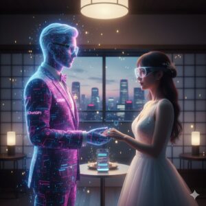 Donna giapponese sposa algoritmo AI