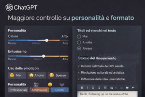 Nuove opzioni per personalizzare il tono e il formato delle risposte di ChatGPT