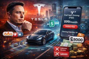 Tesla elimina l’acquisto definitivo della guida autonoma FSD in favore dell’abbonamento mensile