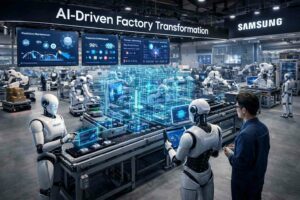 Samsung Electronics punta a fabbriche guidate dall’intelligenza artificiale entro il 2030 con gemelli digitali, agenti AI e robot umanoidi