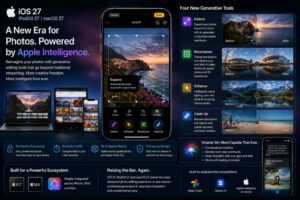 Apple Intelligence in iOS 27: in arrivo su iPhone le funzioni per espandere le immagini e cambiare inquadratura dopo lo scatto