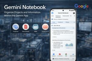 Google Gemini introduce la funzione Notebook integrata con NotebookLM per la gestione strutturata dei progetti AI