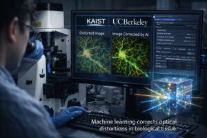 Correzione software delle distorsioni nei microscopi a due fotoni: il contributo di KAIST e UC Berkeley per l’AI corregge le distorsioni nei tessuti