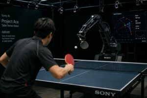 Ace di Sony AI, il primo robot che sfida e batte i campioni professionisti di ping-pong