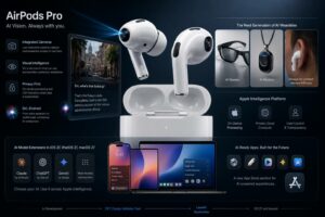 Apple prepara AirPods Pro con fotocamere AI integrate e apre Apple Intelligence e Siri a modelli esterni