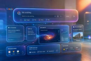 Google ridisegna la barra di ricerca per la prima volta in 25 anni: query conversazionali, agenti informativi e interfacce generate in tempo reale