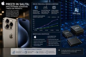 Apple valuta aumenti di prezzo per iPhone mentre crescono i costi delle memorie per AI