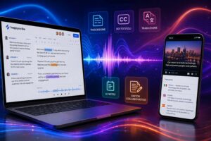 HappyScribe trasforma audio e video in trascrizioni, sottotitoli e contenuti multilingua con AI e revisione umana