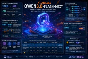 Qwen3.8-Flash-Next anticipa l’architettura di Qwen4 con 125 miliardi di parametri e 6 miliardi attivi