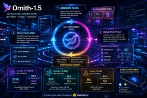 Ornith-1.5 introduce un ciclo di auto-miglioramento che genera problemi e strategie di risoluzione