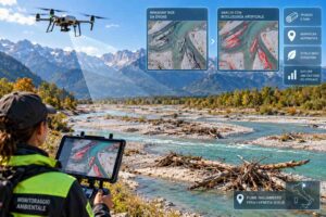Droni e intelligenza artificiale per censire tronchi e rami nei fiumi intrecciati del fiume Tagliamento, in Friuli-Venezia Giulia