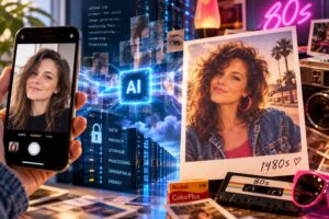 Cosa succede ai selfie trasformati dall’AI in fotografie degli anni ’80