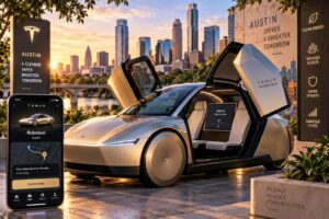 Tesla lancia Cybercab ad Austin: il robotaxi a due posti senza volante né pedali entra in servizio